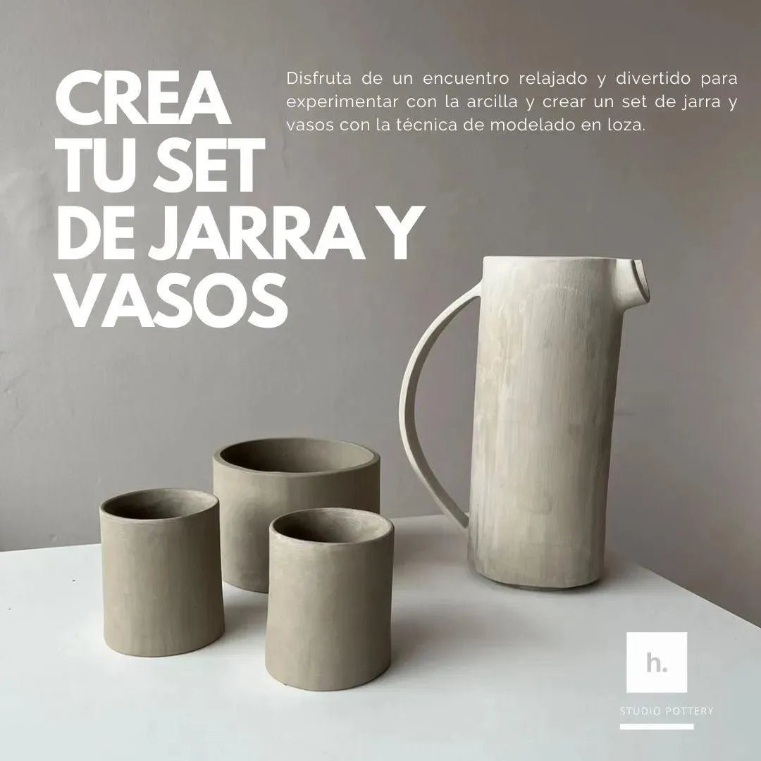 Crea tu set de jarra y vasos. - Hilario Studio Pottery