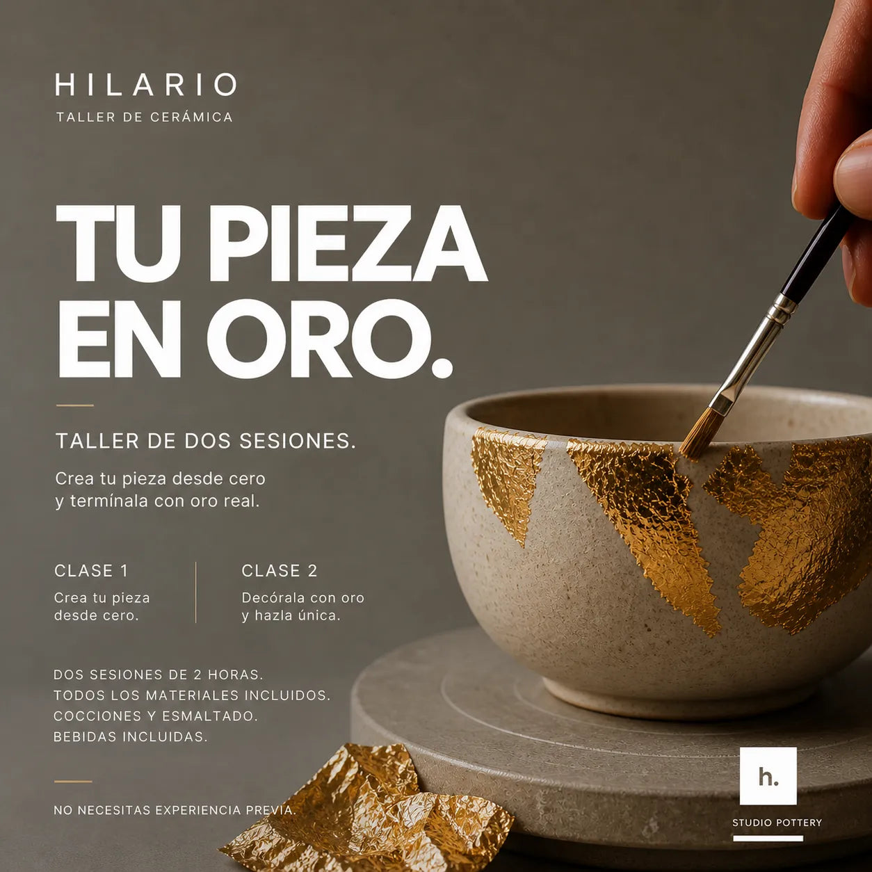 Crea tu pieza y decora en oro.