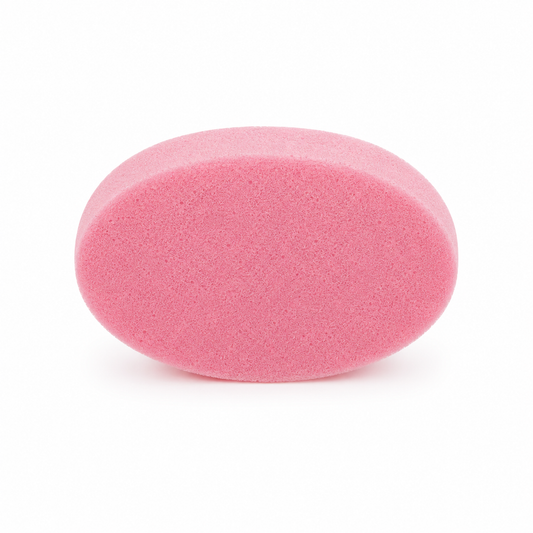 Esponja manual pequeña ovalada rosa 115×75×38 mm