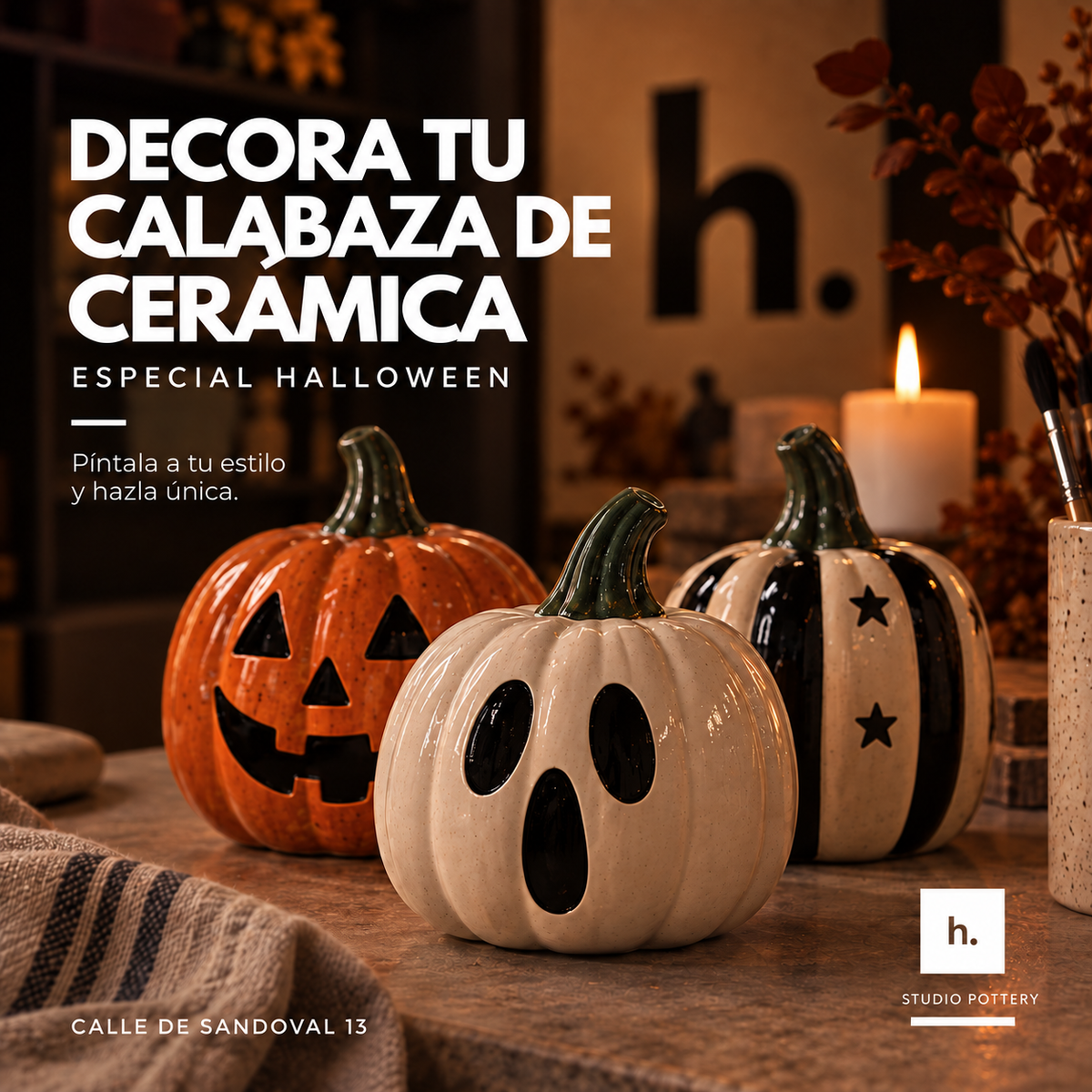 Taller Halloween: Decora tu Calabaza de Cerámica