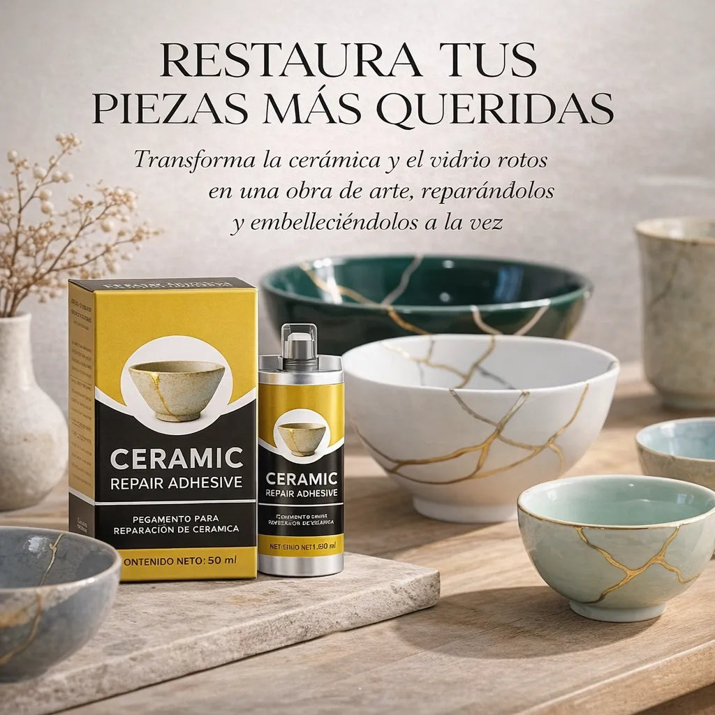 Kintsugi-Kit de reparación de pegamento cerámico dorado, adhesivo seguro para alimentos