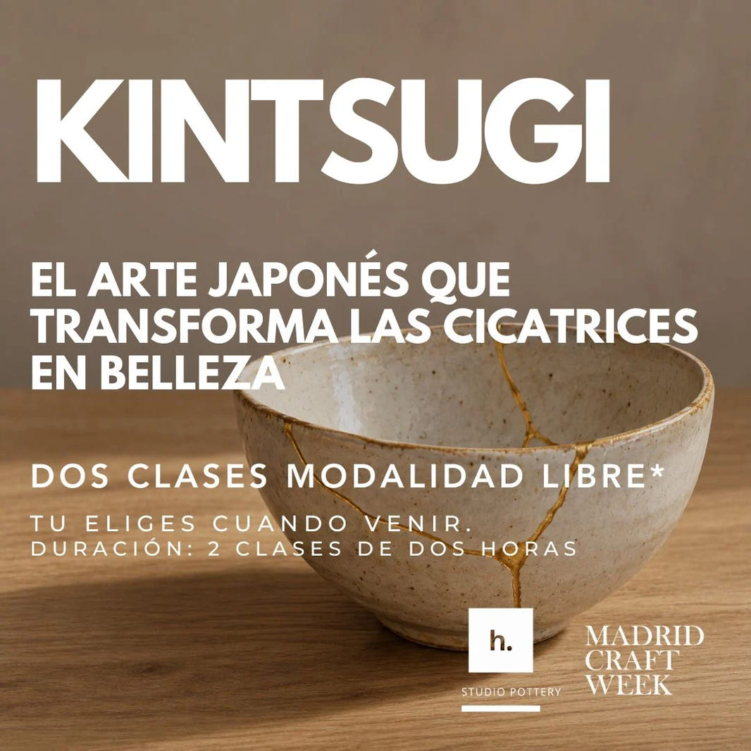 Taller de kintsugi de Hilario para reparar cerámica